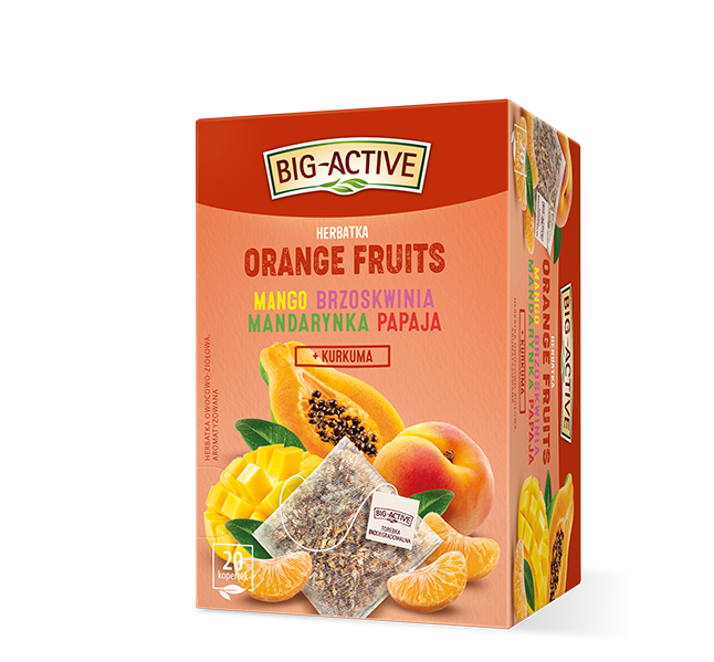 Herbatka Orange Fruits mango, brzoskwinia, mandarynka i papaja 20tb